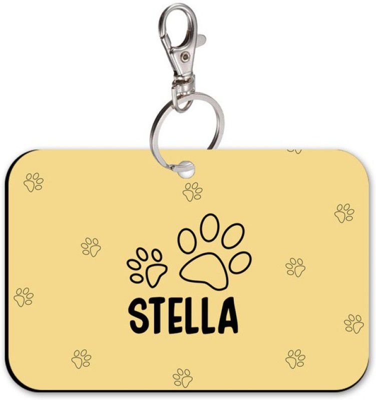 SKY TRENDS Info Engraved Dog Collar Charm  (Beige, Rectangle)