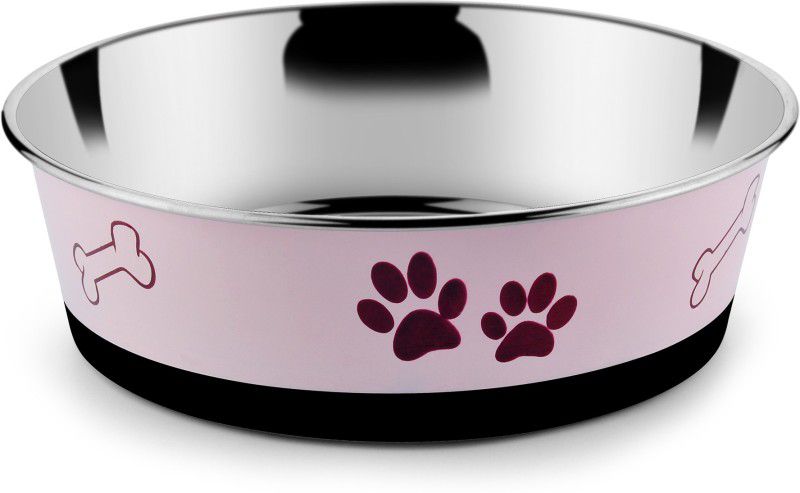 HM Steels HMSTEELS HDB pet bowl Round Stainless Steel Pet Bowl  (2500 ml Pink)