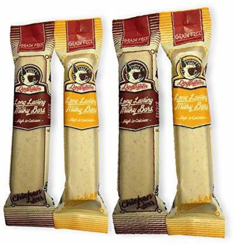PETS EMPIRE Long Lasting Dental Milk Bar Made with Chicken or Chicken Liver and Milk Snack Dog Treat (Liver Chicken + Chicken, ( Pack of 4 ) 4 X 50 GMS) Chicken, Liver Dog Treat  (200 g, Pack of 4)