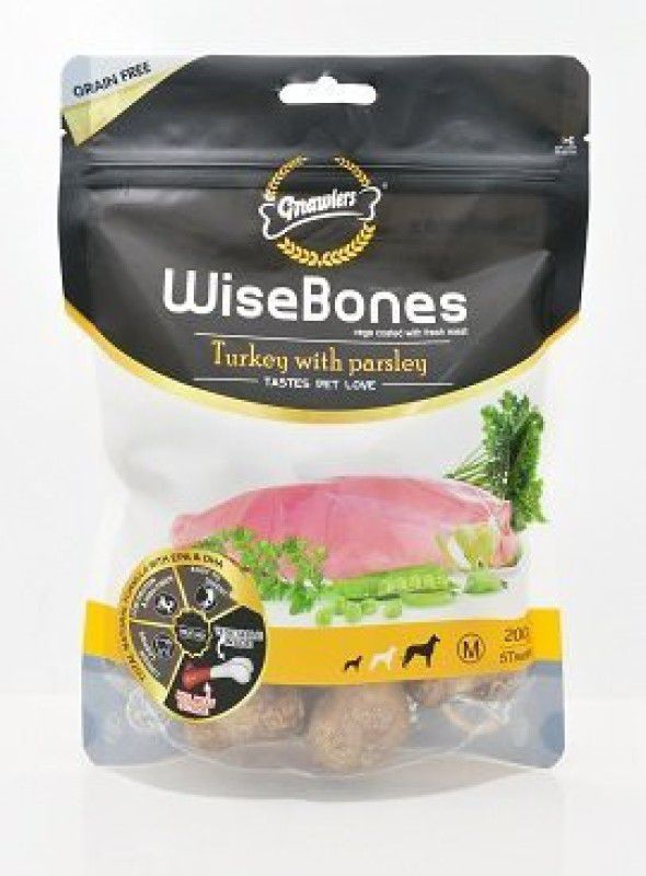 Gnawlers Wisebones Dog Treat - Turkey with Parsley Turkey Dog Treat  (200 g)