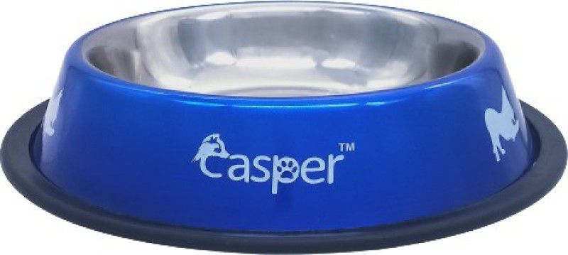 Casper ROUND Stainless Steel Pet Bowl ( 400ml ) BLUE ROUND Stainless Steel Pet Bowl  (400 ml Blue)