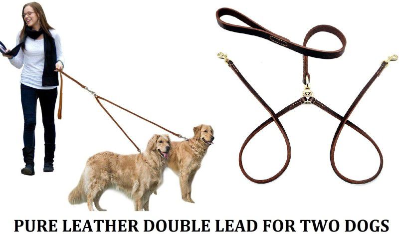 Hachiko Heavy Duty Double Leather Dog Leads For All Dogs 120 cm Dog Strap Leash  (Brown)
