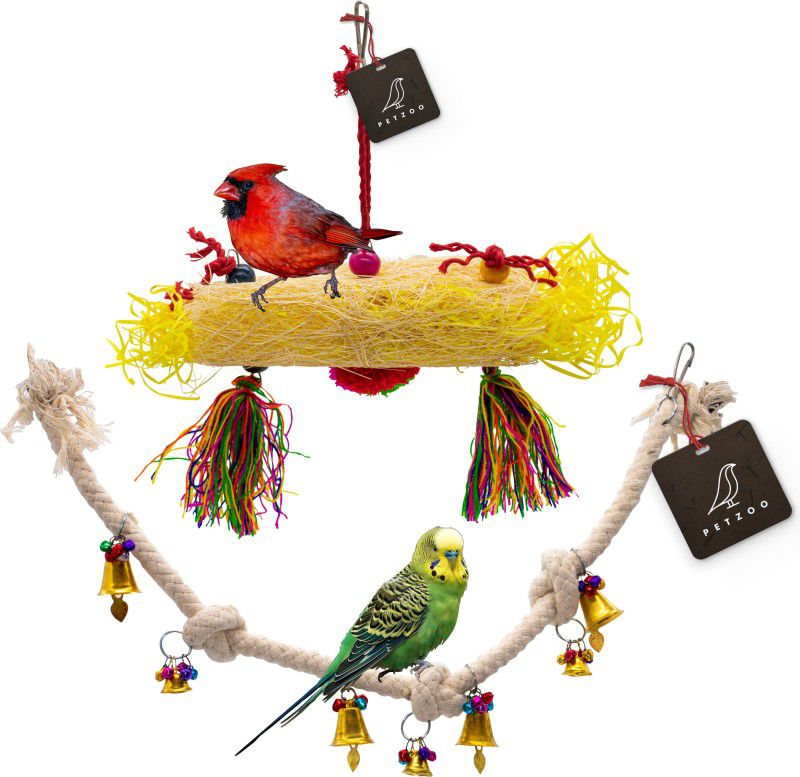 PETZOO Wooden Chew Toy, Training Aid, Perch For Bird