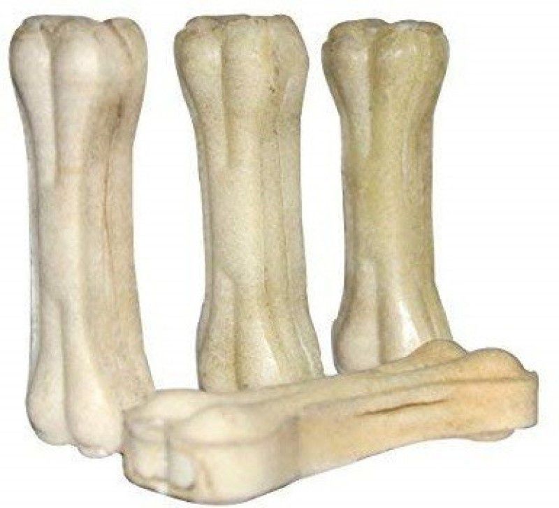 PawCloud Rawhide Pressed Dog Bones Dog Bone Treat 4 Inches (4 Pieces) Lamb Dog Treat  (168 g)