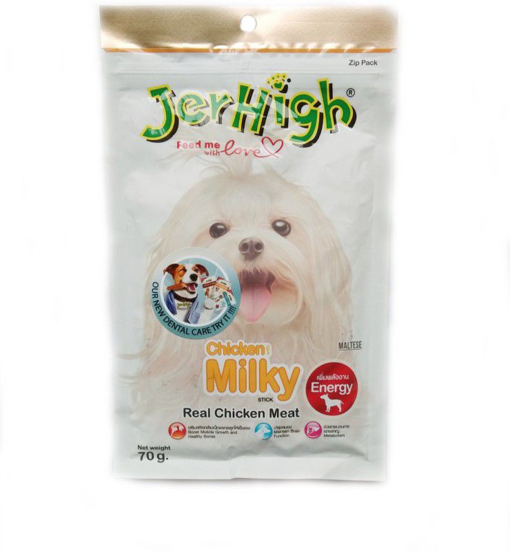 jerhigh Happy Dog JerHigh Chicken Milky Stick Dog Treat Snack-70gm{Pack of-3} Milk Dog Treat  (70 g, Pack of 3)
