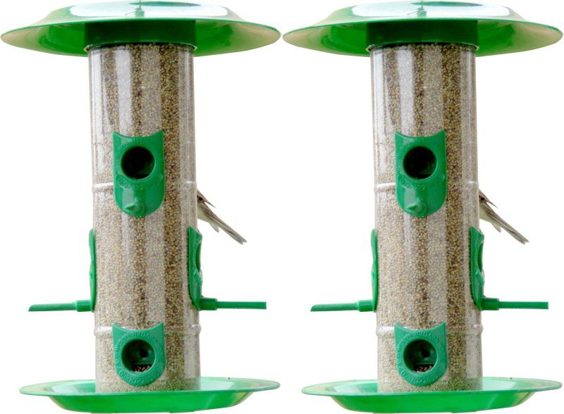AMIJIVDAYA Bird feeder large with hut combo Window Bird Feeder Bird Feeder  (Multicolor)