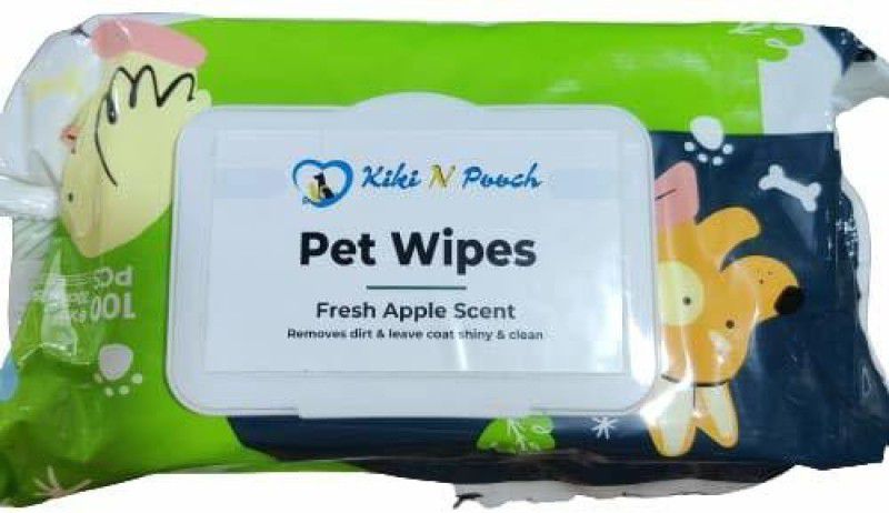 Kiki N Pooch Wet Pet Wipes Pet Ear Eye Wipes  (Pack of 100)