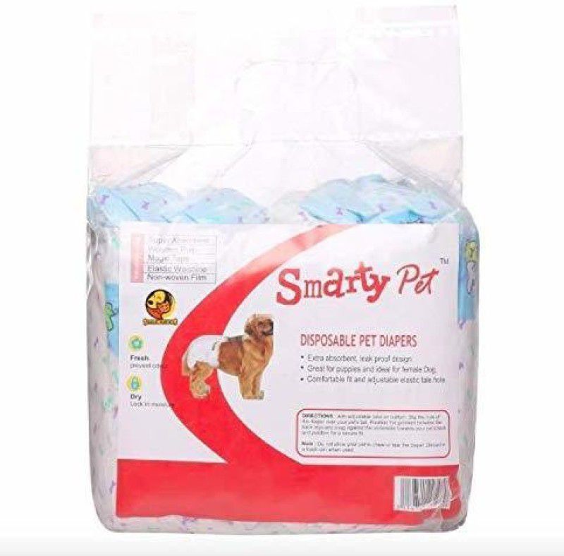Pooch Box Disposable Pet Diapers for Dogs (Small, 390mm X 290mm, 12 pcs) Disposable Dog Diapers  (Pack of 12 S)