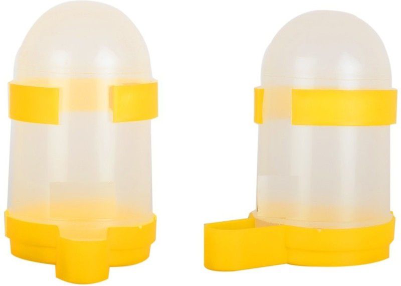 PickMePets Bird Cage Water and Food Feeder Caged Bird Feeder  (Yellow)