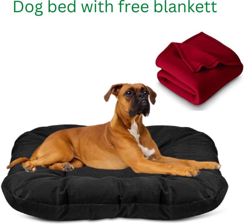 drilly fantastic soft flatbed with free blankett for dogs and cats XXL Pet Bed  (red)