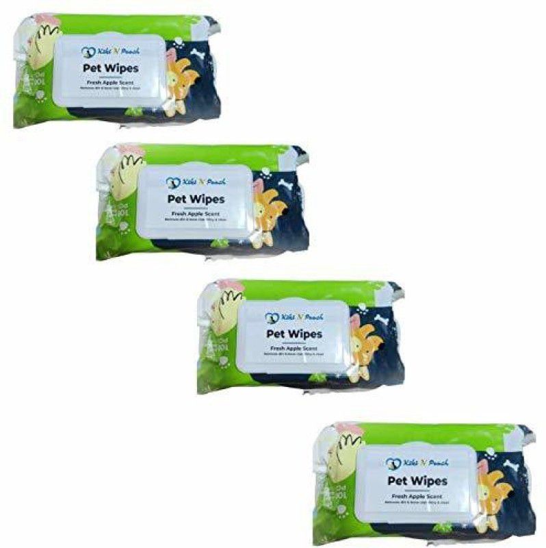 Kiki N Pooch Wet Pet Wipes for Dogs, Puppies & Pets with Fresh Apple Scent 6