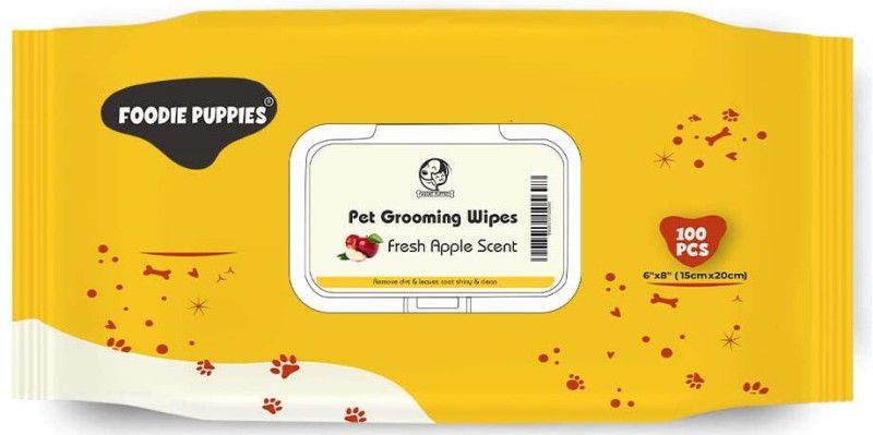 Foodie Puppies Pet Soft Wet Wipes with Fresh Apple Fragrance for Dogs & Cats (100 Pc) Pet Ear Eye Wipes  (Pack of 100)