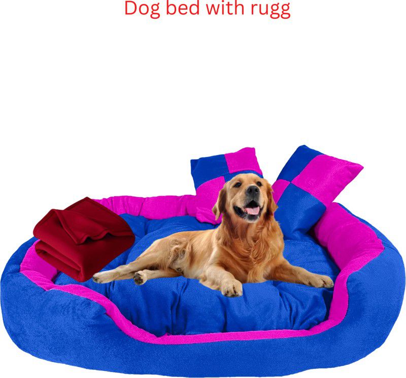 drilly staggering soft fluffybed with rugg for dogs and cats XXXL Pet Bed  (red)