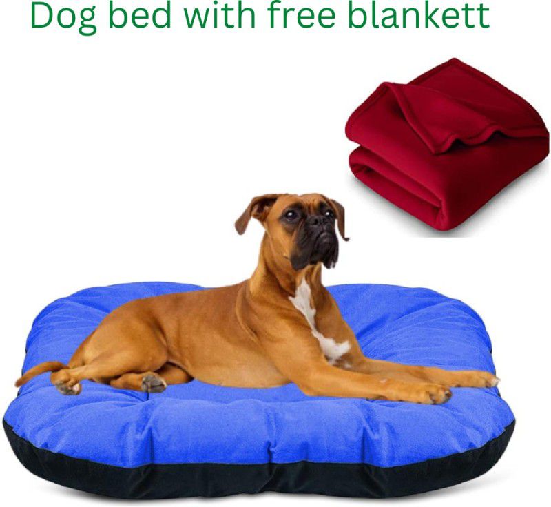 drilly fantastic soft flatbed with free blankett for dogs and cats XL Pet Bed  (red)
