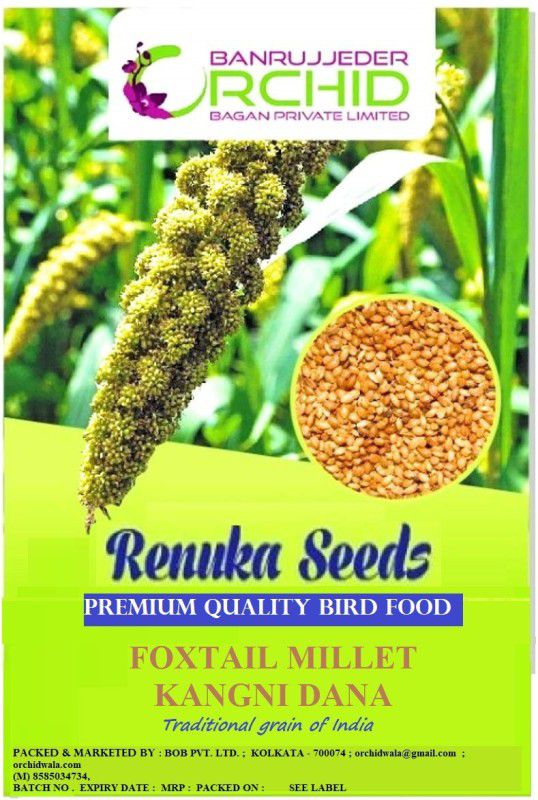 RENUKA SEEDS 1.5 KG Super Delux Chhoti Kangni Dana - Foxtail Millet (Yellow/Small) 1.5 kg Dry Adult, Senior, Young Bird Food