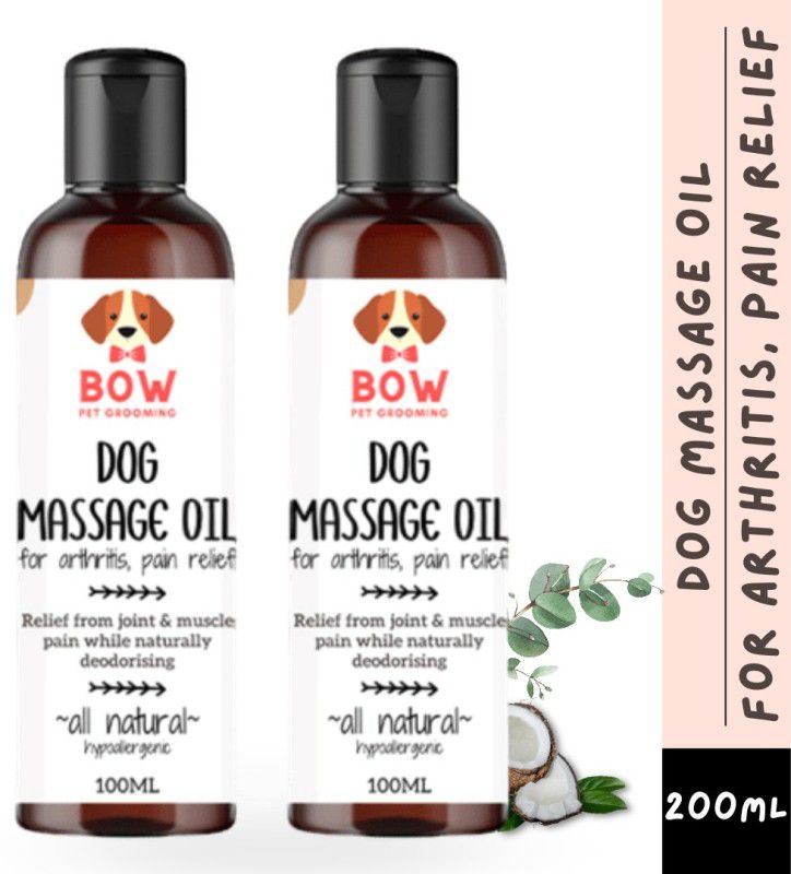 BOW PET GROOMING Dog Massage Oil for Bone Strength |Muscle Pain Arthritis Relief, Builds Strength 200 Pet Coat Cleanser  (Suitable For Dog)