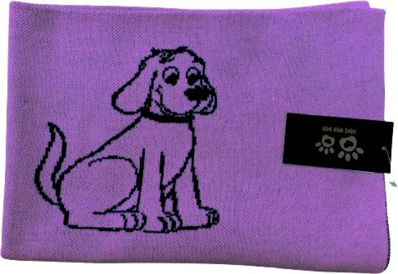 KOKIWOOWOO Premium Soft and cozy finely knitted Pet Woolen Blanket Pink Medium Size ( 30 x 40 ) Inch Dog, Cat Blanket  (Wool)