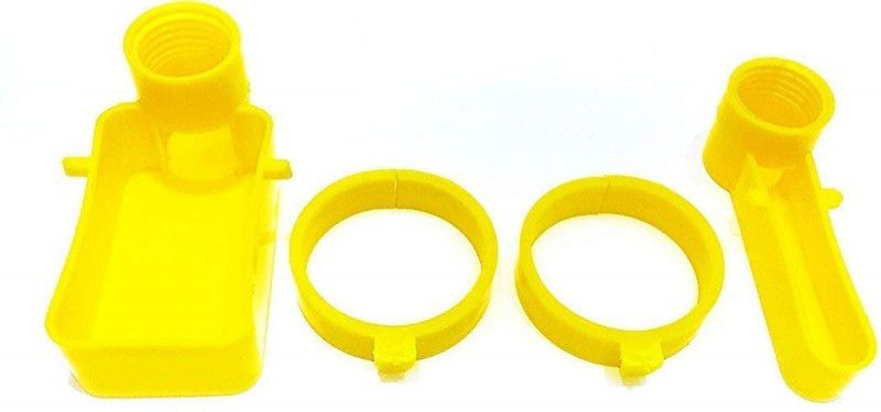 Bird Plus Bird Cage Feeder Drinker Cups for Any Bottle Use with Free Bottle Holder Rings Yellow Caged Bird Feeder (Yellow) Pet Food Dispenser  (400 g)