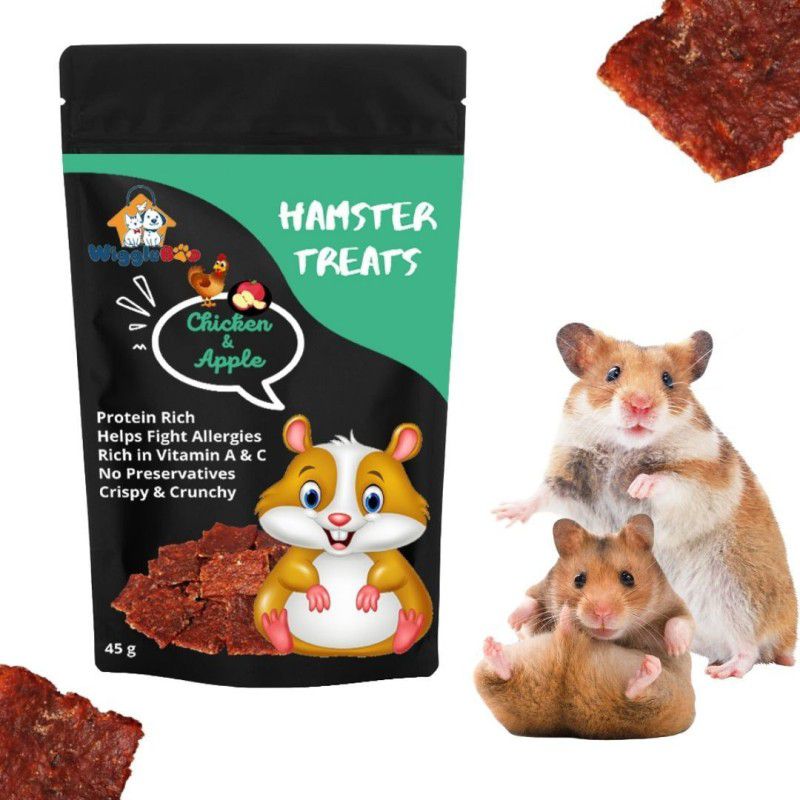 WiggleBoo Chicken & Apple Hamster Treat |Protein Rich | Great Antioxidants Chicken, Fruit Hamster Treat  (45 g)
