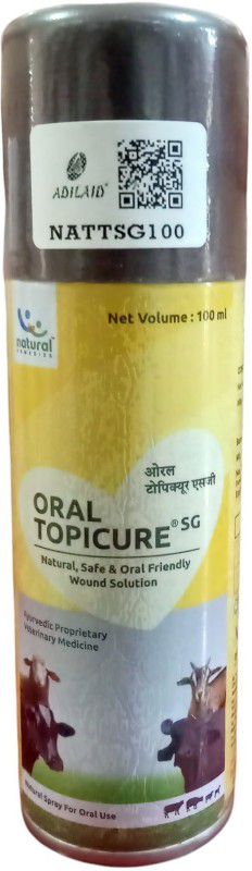 ADILAID ORAL Topicure SG Natural Safe & Oral Friendly wound Solution (1 Pcs) 100 ml Pet Coat Cleanser  (Suitable For Dog, Cow, Horse)