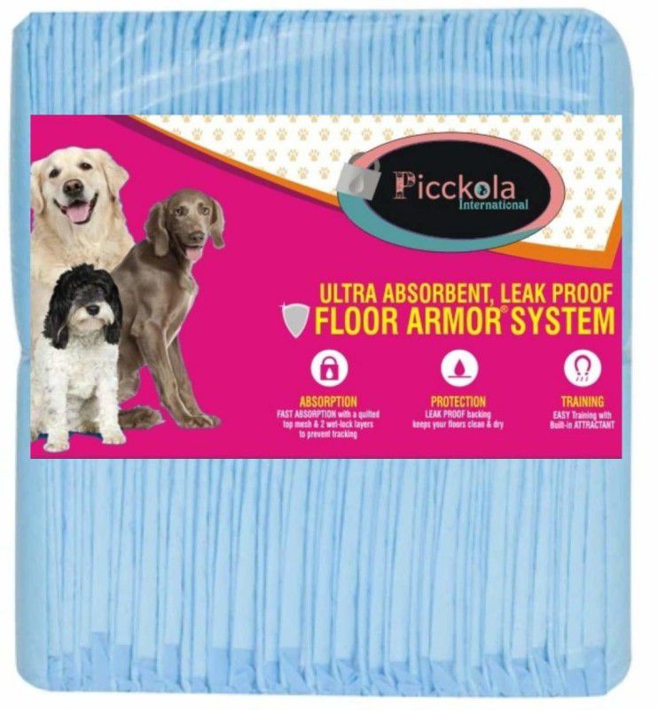 Picckola International 50 Pcs Pee & Potty Pet Training Absorbent Sheets for Puppies & Dogs (Size 45cm x 60cm, Pack of 50 Pcs) Disposable Dog Diapers  (Pack of 50 XL)