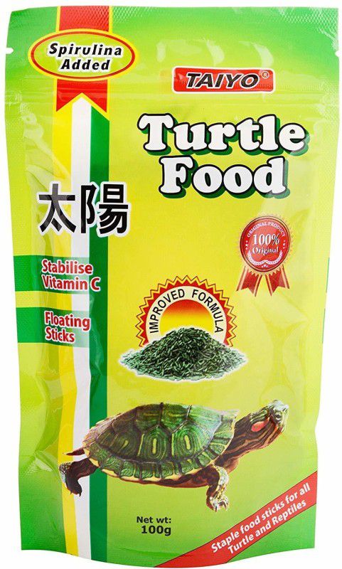TAIYO TURTLE Food Premium Quality 100 grams with added SPIRULINA 0.1 kg Dry Adult, New Born, Young Turtle Food