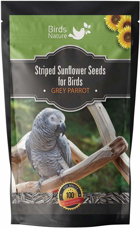 BirdsNature Imported Large Size Sunflower Seeds for African Gray Parrot and Exotic Birds 1 kg Dry Adult Bird Food