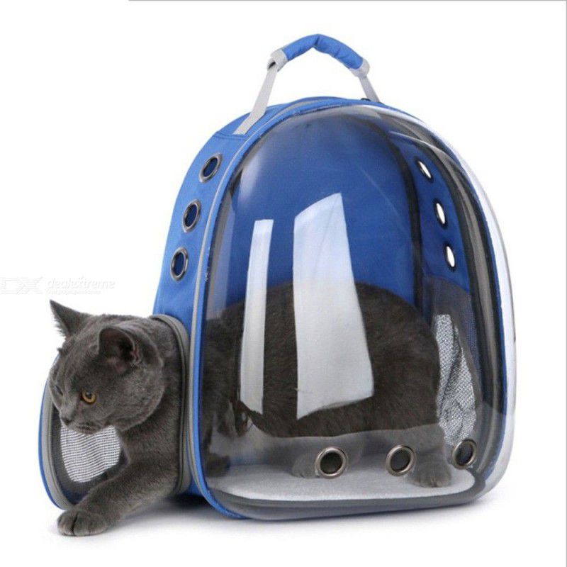 Foodie Puppies Astronaut Transparent Breathable, Carrier Bag for Travel, Outdoor Puppies & Cats Blue Backpack Pet Carrier  (Suitable For Dog, Cat)