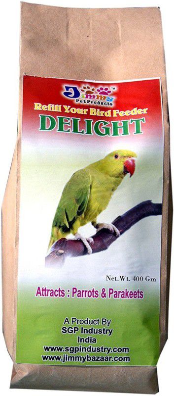 Jimmy Refill Your Bird Feeder - Delight - 400 GM - Wild Bird Food - For Parrot & Parakeets 0.4 kg Dry Adult Bird Food