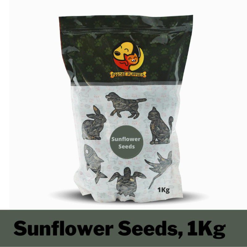 Foodie Puppies Sunflower Seed Bird Food for cockatiel, Silver Finches, Munia, Parakeets, Parrots, Budgies, Grain and Seed Eating Birds 1 kg Dry New Born, Young, Adult Bird Food