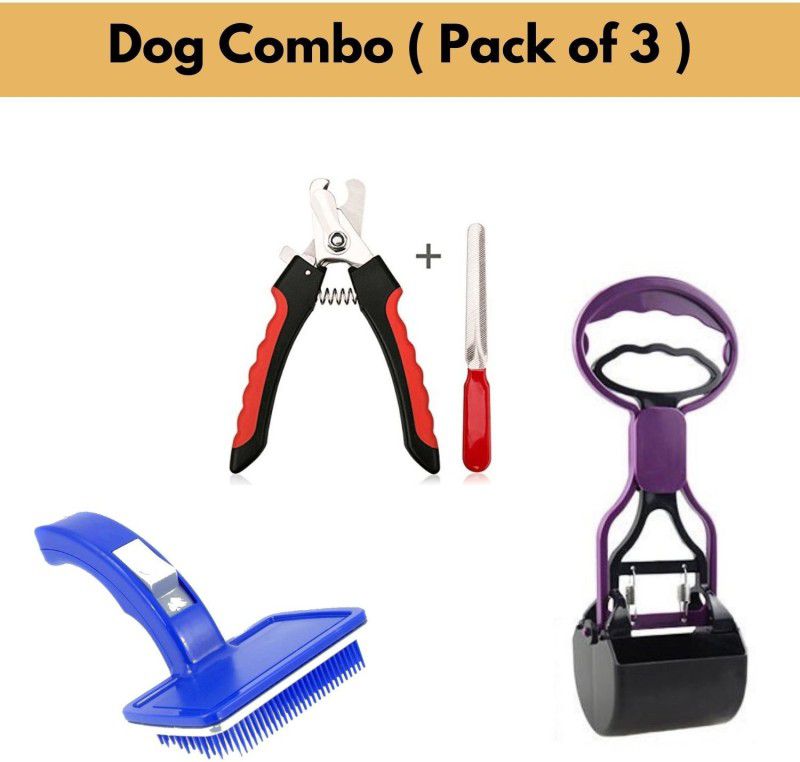 Regiis Dog Combo Pack of 3 ( Pet scooper + Nail Clipper + Slicker Brush ) Grinder Nail Clipper  (For Dog)