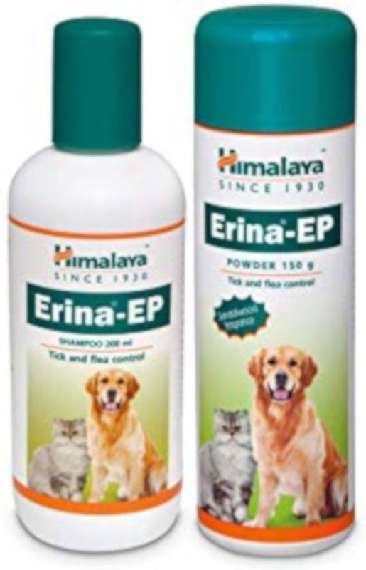 HIMALAYA Tick and Flea Control Powder 150g and Erina-EP Shampoo 200 ml Pet Coat Cleanser  (Suitable For Dog, Cat)