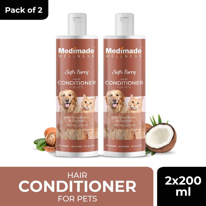 Medimade Conditioner with Shea Butter & Coconut - Pack of 2 Pet Conditioner  (400 ml)