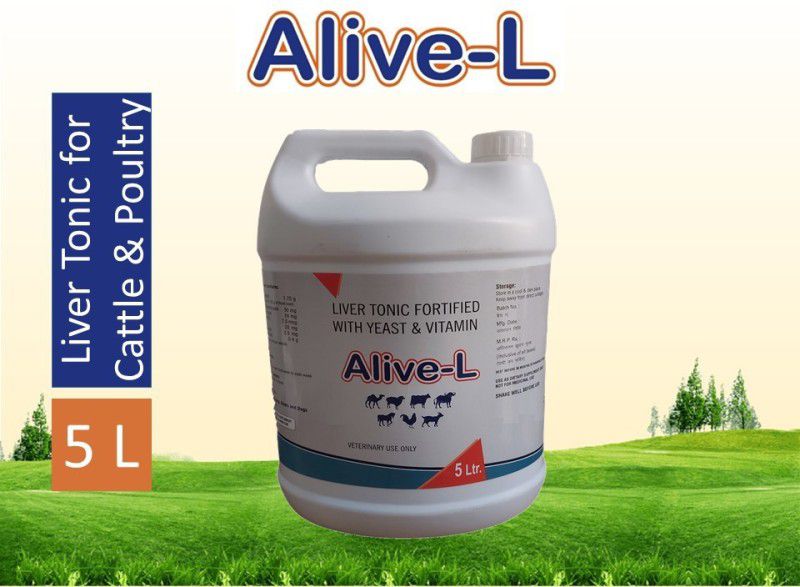 Alive - L Liver Tonic Fortified With Yeast & Vitamin for Cows, Buffaloes, Poultry, Horses Pet Health Supplements  (5 L)