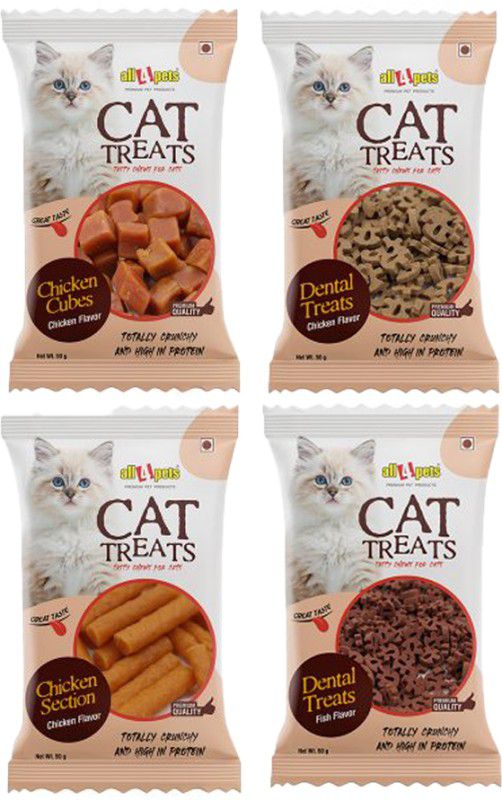 All4pets CAT TREAT COMBO Chicken Cat Treat  (200 g, Pack of 4)
