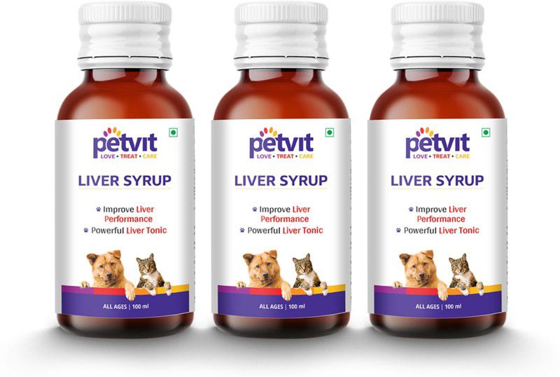 Petvit Liver Syrup with 15 Active Ingredients - 100ml (Pack of 3) Pet Health Supplements  (100 ml)