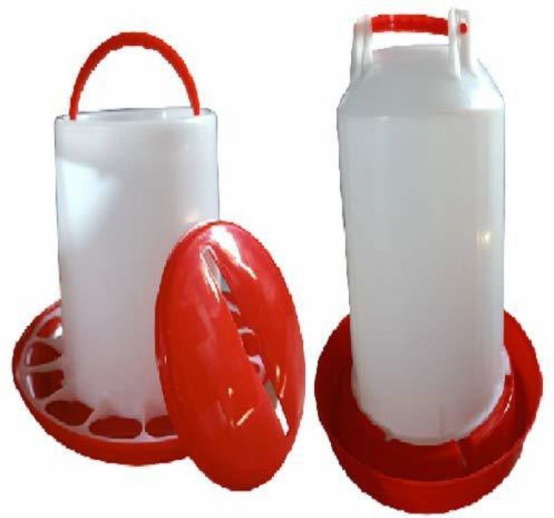 TM&W Chicken and Quail 9 kg Feeder and 14 Litre (one Drinker and one Feeder Combo) (9 KG Feeder & 14 Litre Drinker) Common Bird Feeder  (Red, White)