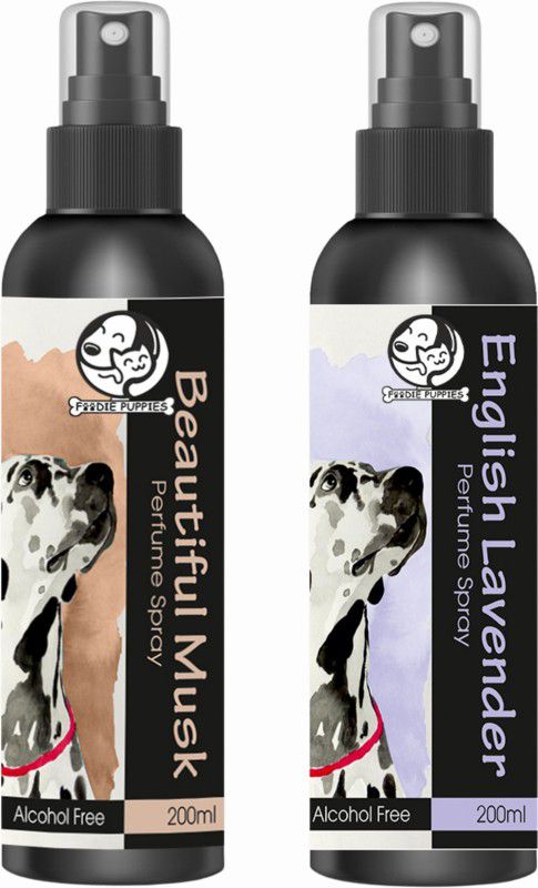 Foodie Puppies English Lavender + Beautiful Musk Body Perfume Spray Daily Use - Dog & Cat - Pet Deodorizer  (200 ml, Pack of 2)