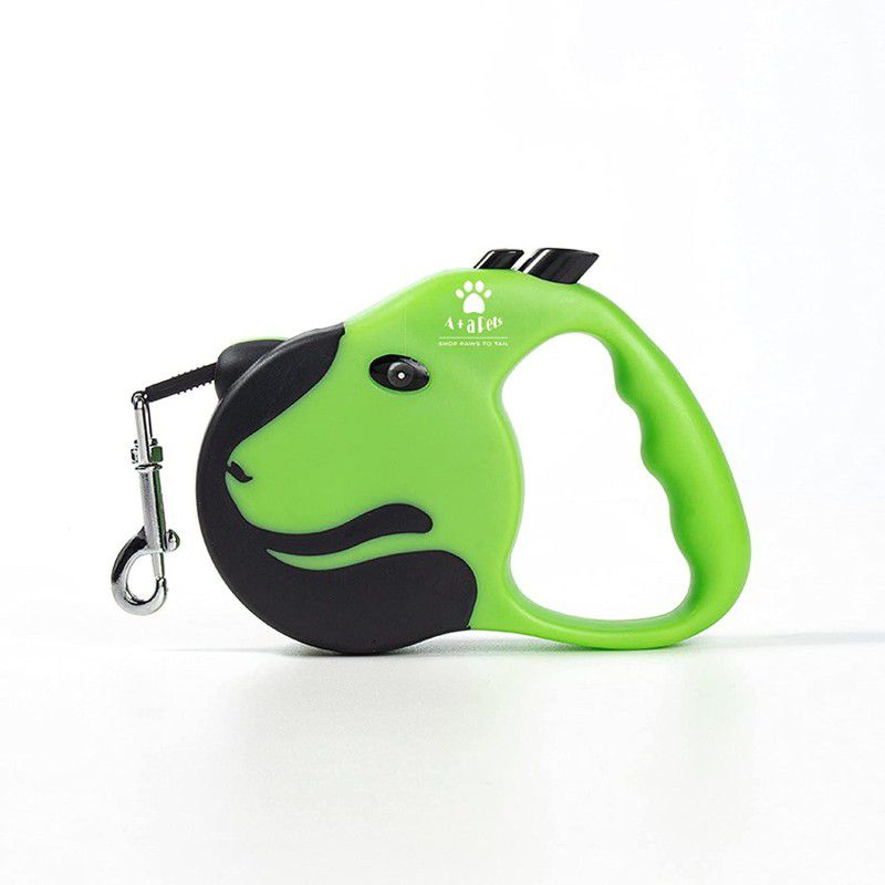 A+a pets Retractable Leash for Pet (with Lock-Unlock Technology) (5 metres, Green) 500 cm Dog & Cat Strap Leash  (Green)