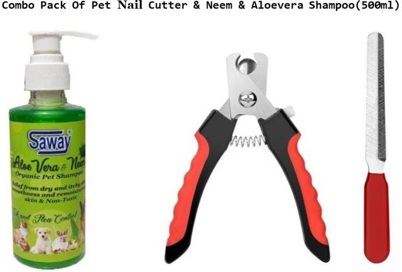 SAWAY Combo Pack Of Pet Nail Cutter & Neem-Alovera Shampoo(200ml) Pet Grooming Clipper Blade Case
