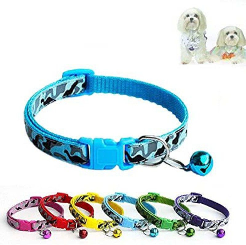 Woofy Safety Pet Dog Collar Bone Cute Small Cat Puppy Bell Adjustable Buckle Neck Ring Bell Dog & Cat Collar Charm  (Color may Vary, Round)