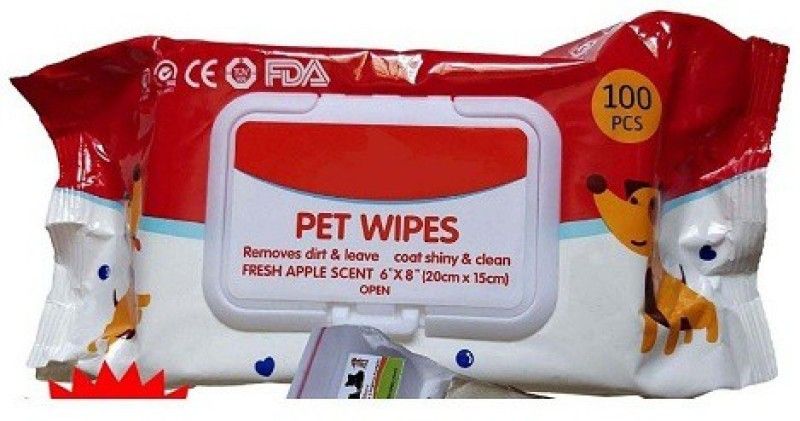 KAPOOR PETS Superior QualityWet Pet Wipes for Dogs Pet Ear Eye Wipes  (Pack of 100)