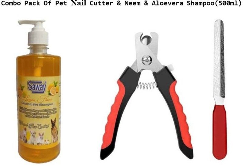 SAWAY Combo Pack Of Pet Nail Cutter & Lemon Shampoo(200ml) Pet Grooming Clipper Blade Case