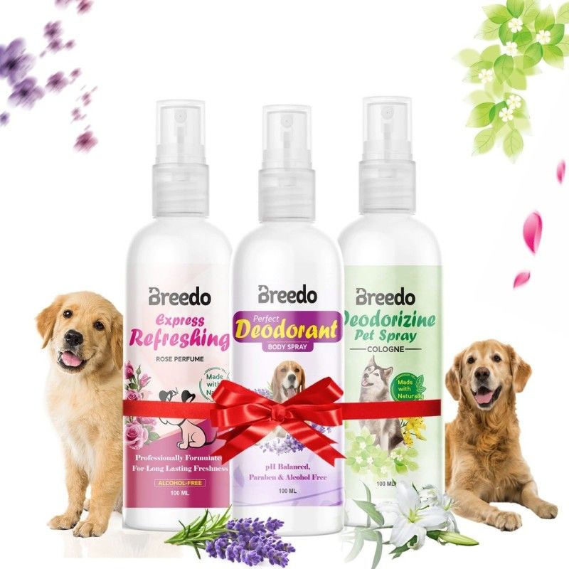 Breedo Dog (Pack of 3) Odor Dog Deodorizine Spray + Deodorant Spray + Refreshing Spray Natural Cologne  (300 ml)