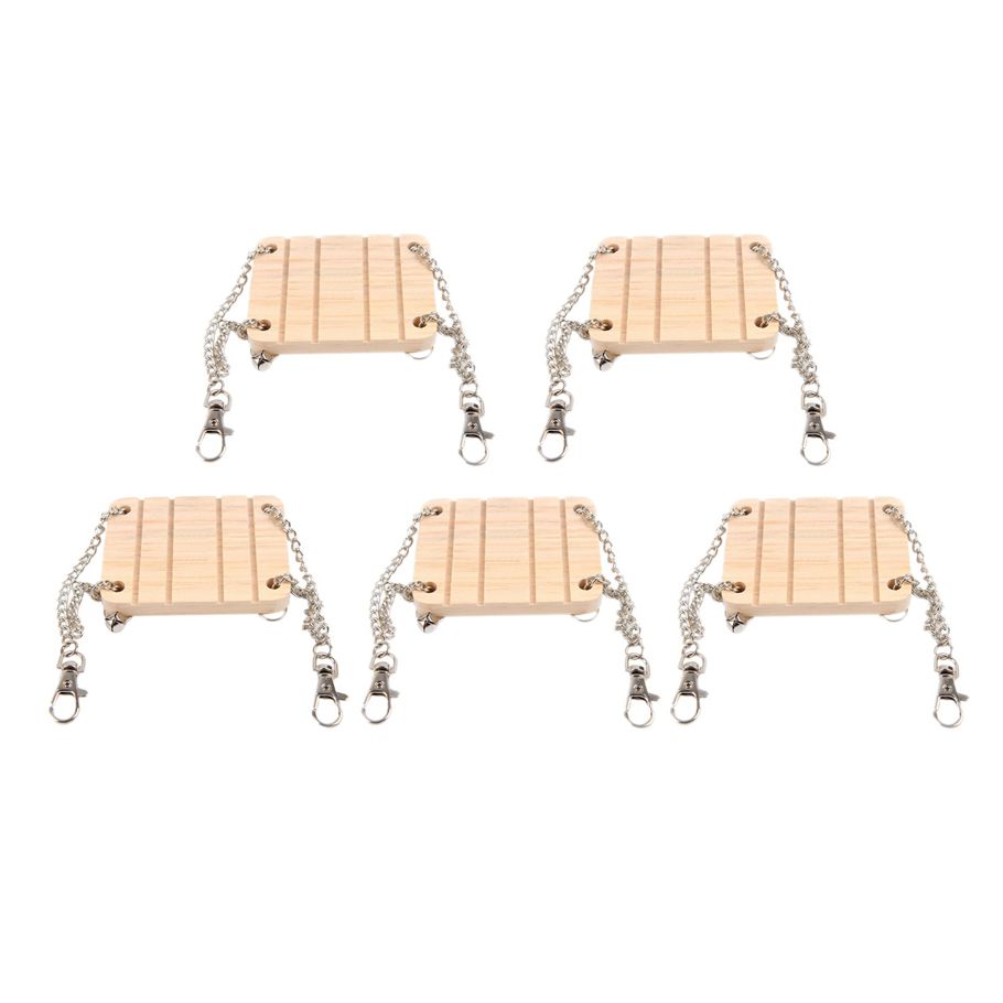 5PCS Hamster Swing with Bell Small Pet Supplies Wooden Suspension Swing