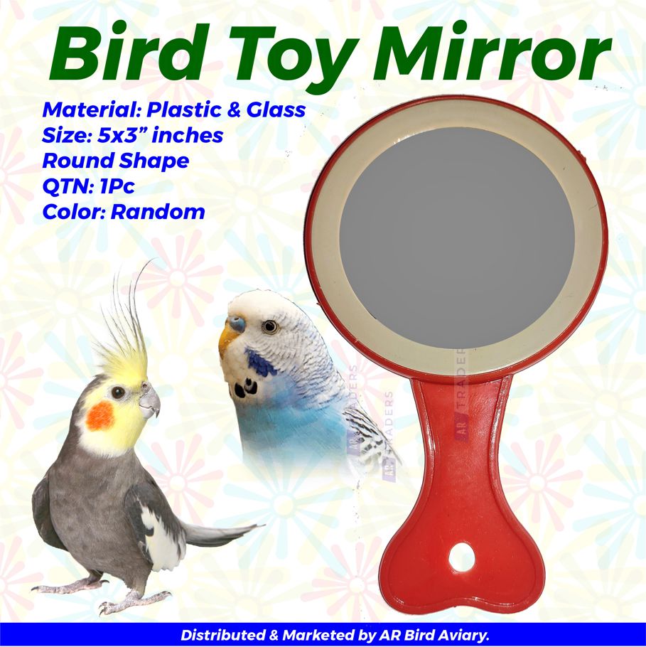 Mirror Multicolor For Birds Cage Fun Toy 1pc