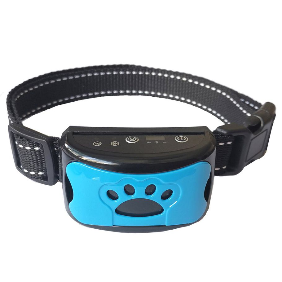 Waterproof Ultrasonic Dog Training Collar USB Electric Anti Barking Devices - Sky blue