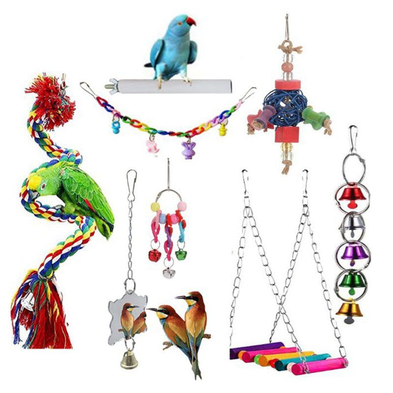 Parrot Nibble Toy Bird Toy Swing Suspension Bridge Standing Bar