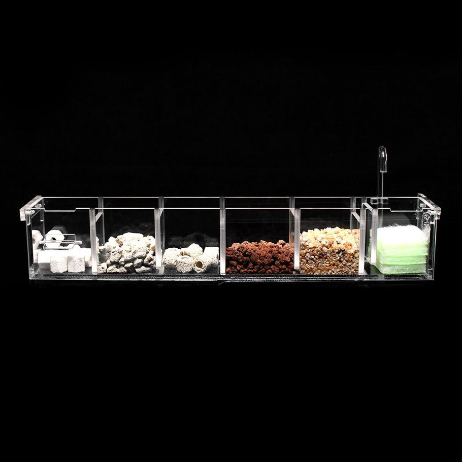 Acrylic Aquarium Fish Tank External Pet Supplies Hang On Filter Box with Water Pump  6 Grids - Six boxes