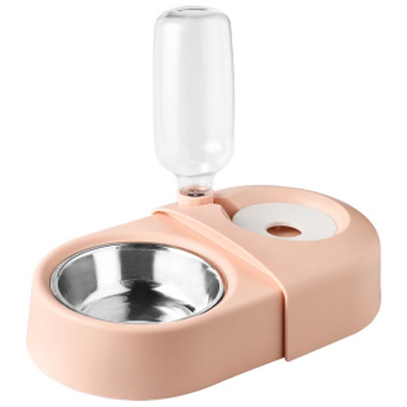 Cat Bowl Dog Water Feeder Bowl Cat Kitten Drinking Fountain Food Dish Pet Bowl Goods Automatic Water Feeder -Pink